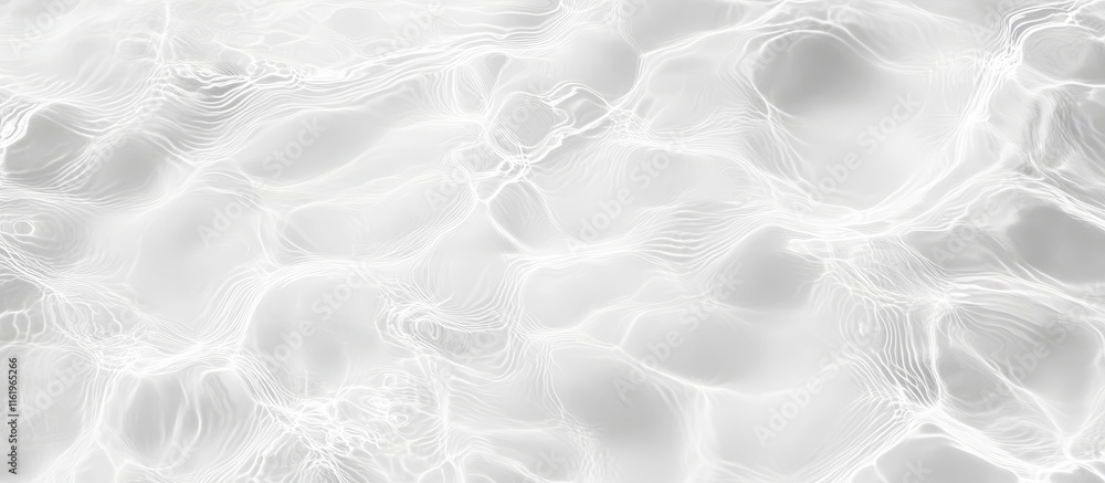 Poster Abstract grayscale image of water surface with light reflections and ripple textures.