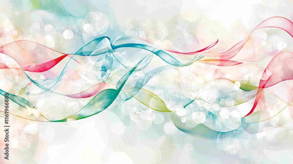 Poster abstract colorful wave design with bokeh background