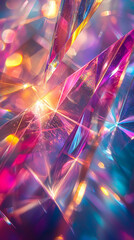 Prismatic Crystal Abstract  Vibrant Rainbow Light Refraction