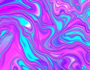 Obraz premium Psychedelic Liquid Swirl: Abstract vibrant pink and blue marble texture. A mesmerizing blend of colors creating a dynamic and energetic visual. Perfect for backgrounds, designs and more. 