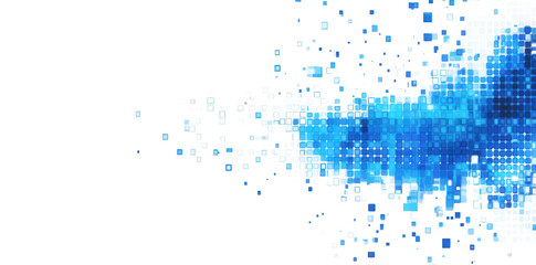 abstract blue and transparent background with scattered squares. perfect for website banners. presentations. or digital designs