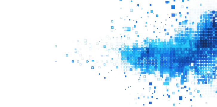abstract blue and transparent background with scattered squares. perfect for website banners. presentations. or digital designs