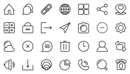 web icon set, for computer and mobile, website set icon vector,