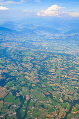 スイスジュネーブ近郊の美しい空撮風景