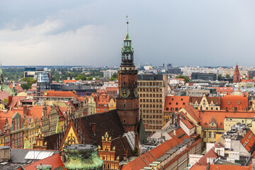 Fototapeta premium View of Wroclaw from Bridge of Penitents