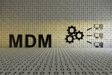 MDM concept text sunlight 3D illustration