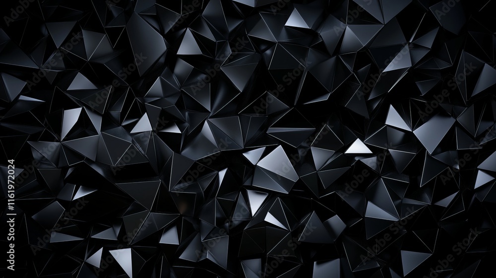 Aufkleber abstract dark triangular geometric background