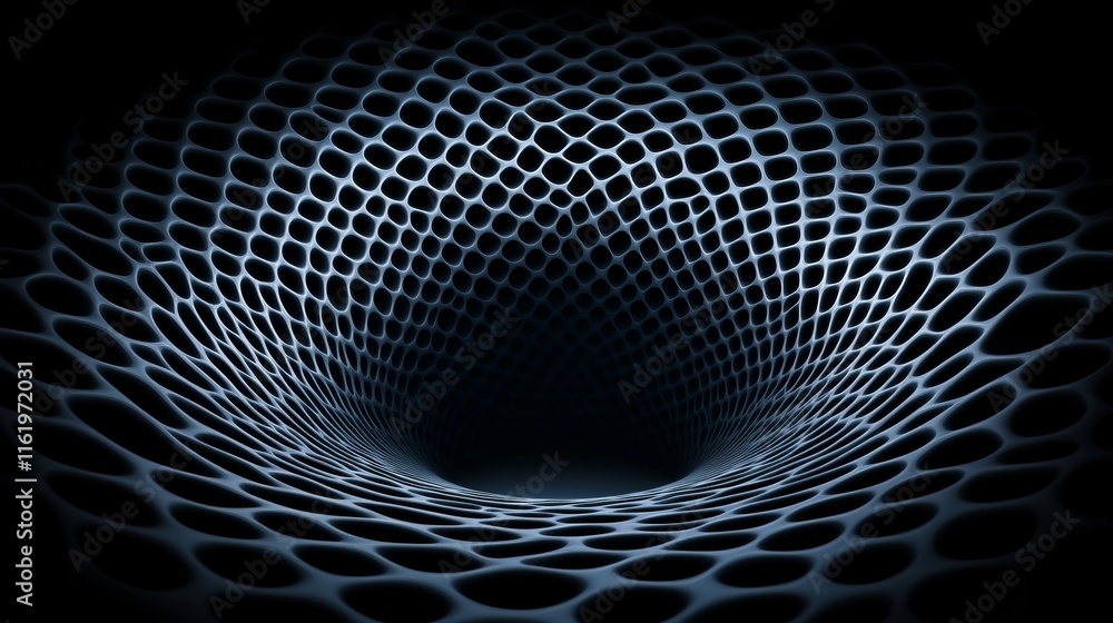 Poster abstract dark vortex 3d grid pattern design