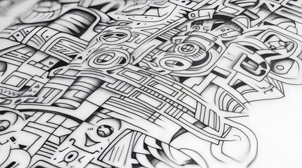 Obraz premium detailed_view_of_a_blackwork_tattoo_design_geometr