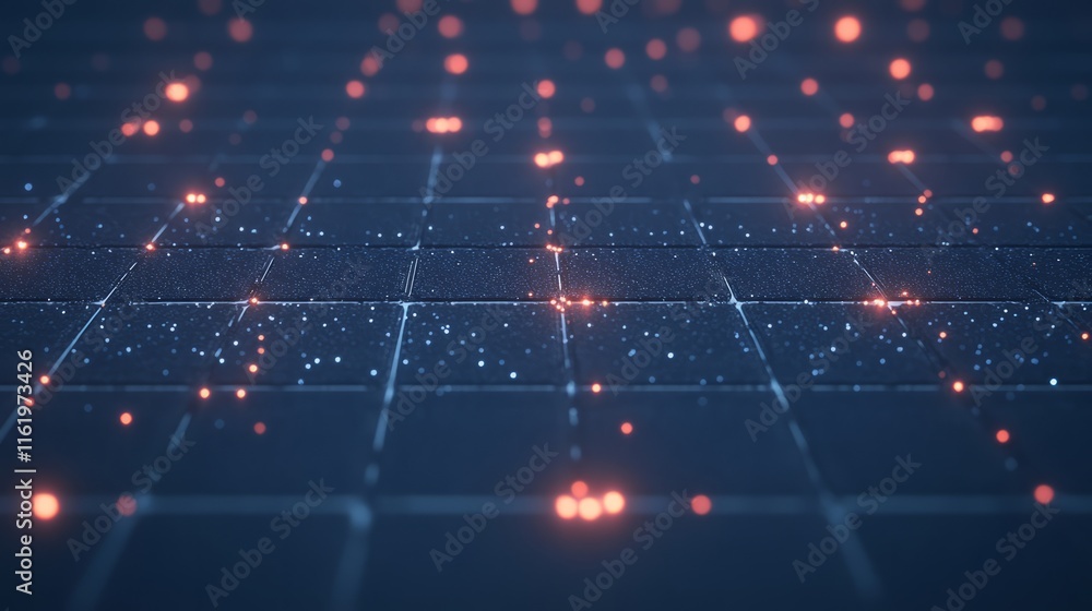 Poster abstract digital grid network data visualization