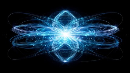 Abstract Energy Burst Blue Plasma Light Show (1)