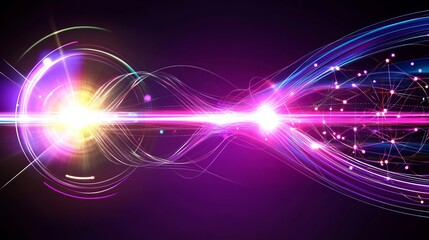 Obraz premium Abstract Energy Flow Vibrant Lightwave Network