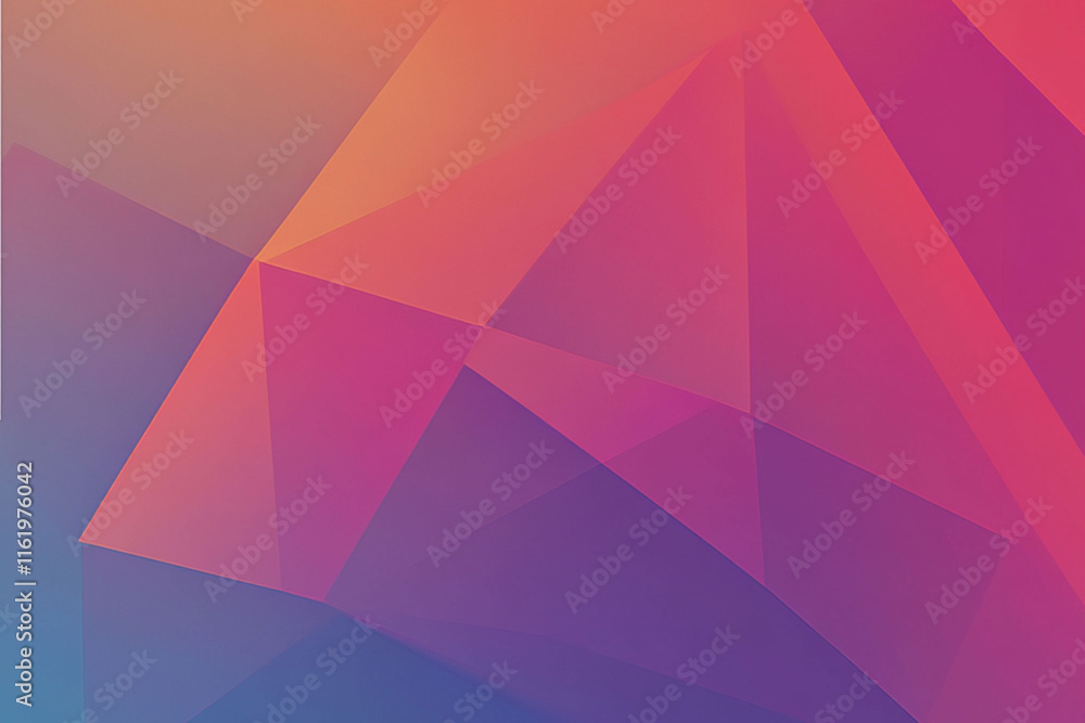 Poster Colorful Geometric Pattern in Warm Tones With a Gradient Effect and Angular Shapes