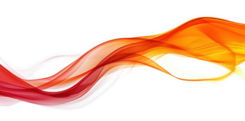 abstract red and orange wave with transparent background