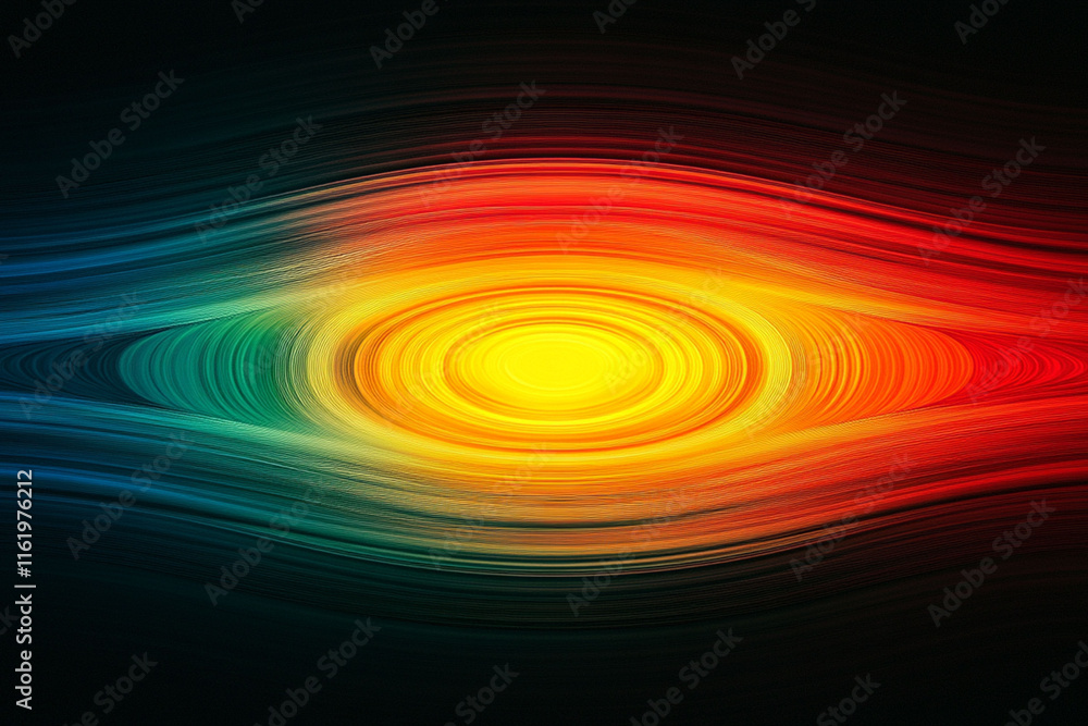 Poster Colorful Abstract Waves Create a Mesmerizing Display of Light and Movement in a Dark Background Environment