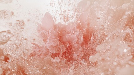 Fototapeta premium Abstract Floral Explosion in Water, Pink Hues