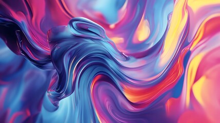 Obraz premium Bright and bold hues swirling together in a mesmerizing chaotic pattern of shapes