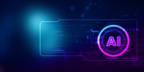 2d illustration Artificial Intelligence (AI) concept
