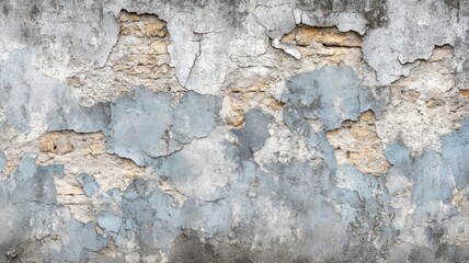 Weathered Wall Texture Showing Flaking Paint and Brick