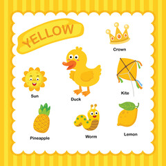 Illustration of isolated color yellow group vector