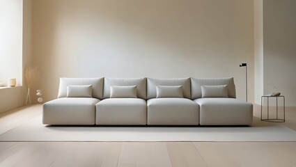 Modern Beige Sectional Sofa in Minimalist Room Setting