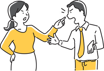 怒って言い合う男女