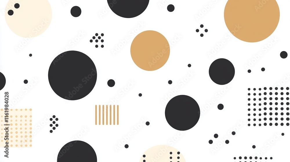 Poster abstract geometric pattern design with circles and dots