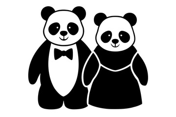 panda bear with a heart