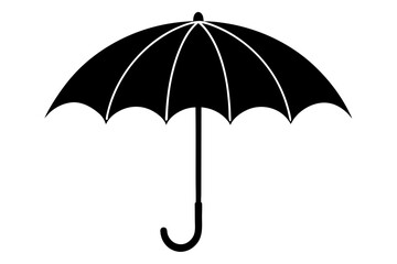 black umbrella isolated on white