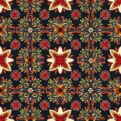 Geometric Bloom Pattern Seamless Petals and Shapes