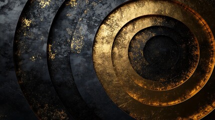 Charcoal Background with Platinum and Gold Concentric Circles