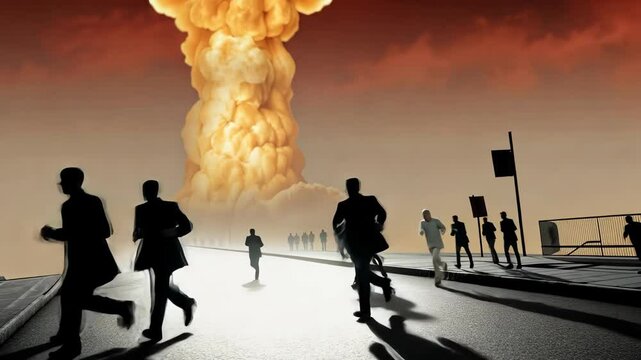 Massive explosion engulfs city skyline as people flee in panic during emergency situation