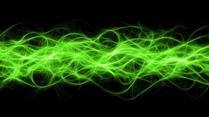 Abstract Green Energy Wave, Digital Art Design