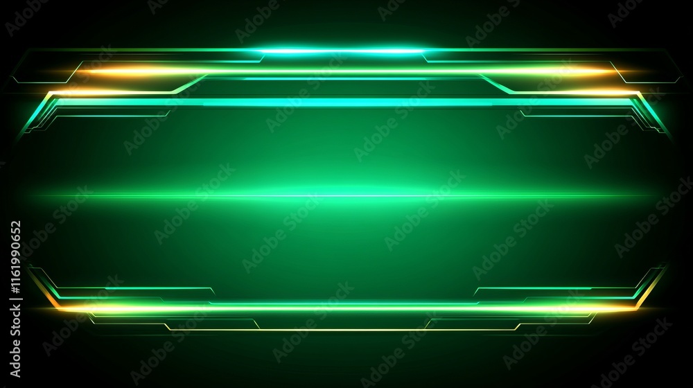 Poster abstract green tech hud interface design