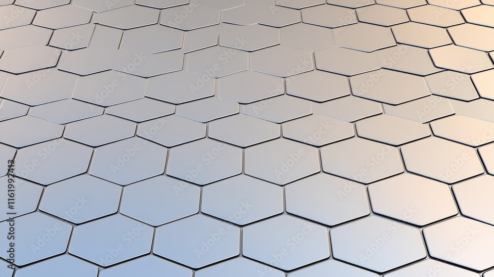 Aufkleber abstract hexagon pattern metallic grey surface design