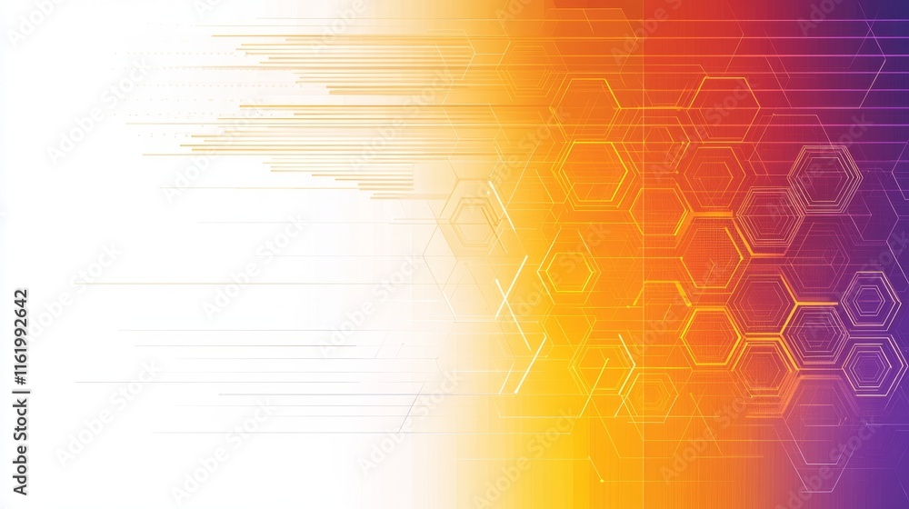 Poster abstract hexagon tech background design