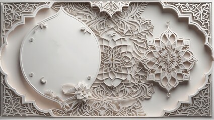 A clean and minimal white background with ornamental patterns, perfect for elegant projects, mockups and free space 