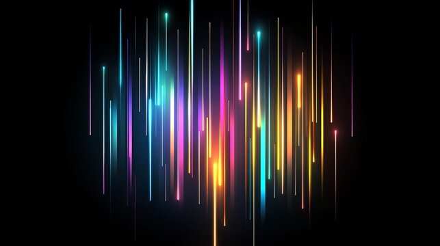 Abstract Neon Light Streaks, Colorful Glowing Lines