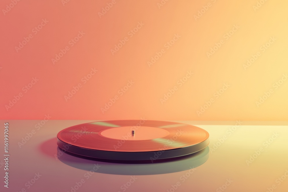 Poster Vintage vinyl records display in a vibrant setting with ample copy space ready for text. Generative AI