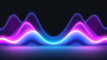 Abstract Neon Waveform Background Design