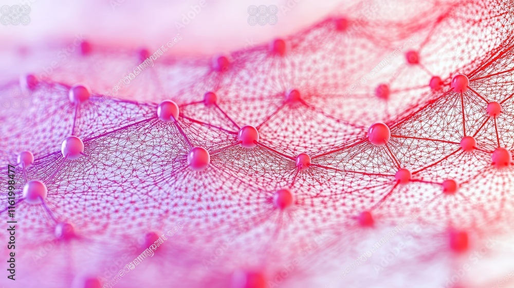 Poster abstract network interconnected nodes and connections