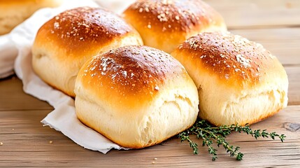 golden brown bread rolls, bakery, food - rustic food photography