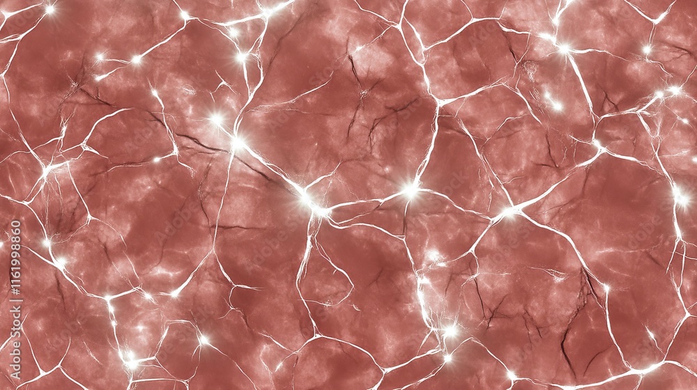 Poster abstract neural network visualization red hues