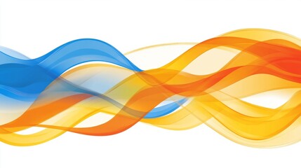 Naklejka premium Abstract Orange Blue Wave Swirl Design