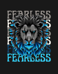 Black Blue Illustrative Fearless T-Shirt 