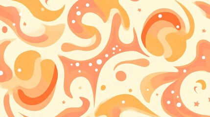 Abstract Orange Swirls A Pastel Dreamscape