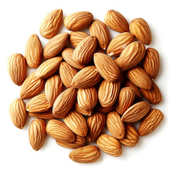 Fototapeta premium Almond nuts isolated on white background. Top view