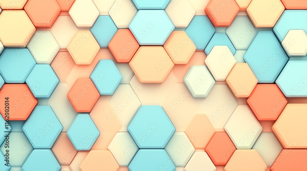 Poster abstract pastel hexagon geometric pattern background