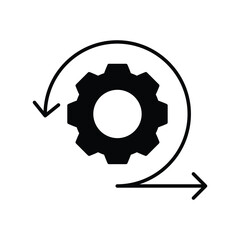 Agile Methodology glyph icon with white background vector stock illustration