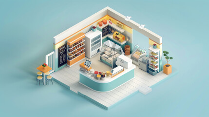 Naklejka premium Customizable isometric banner layout, suitable for versatile marketing needs